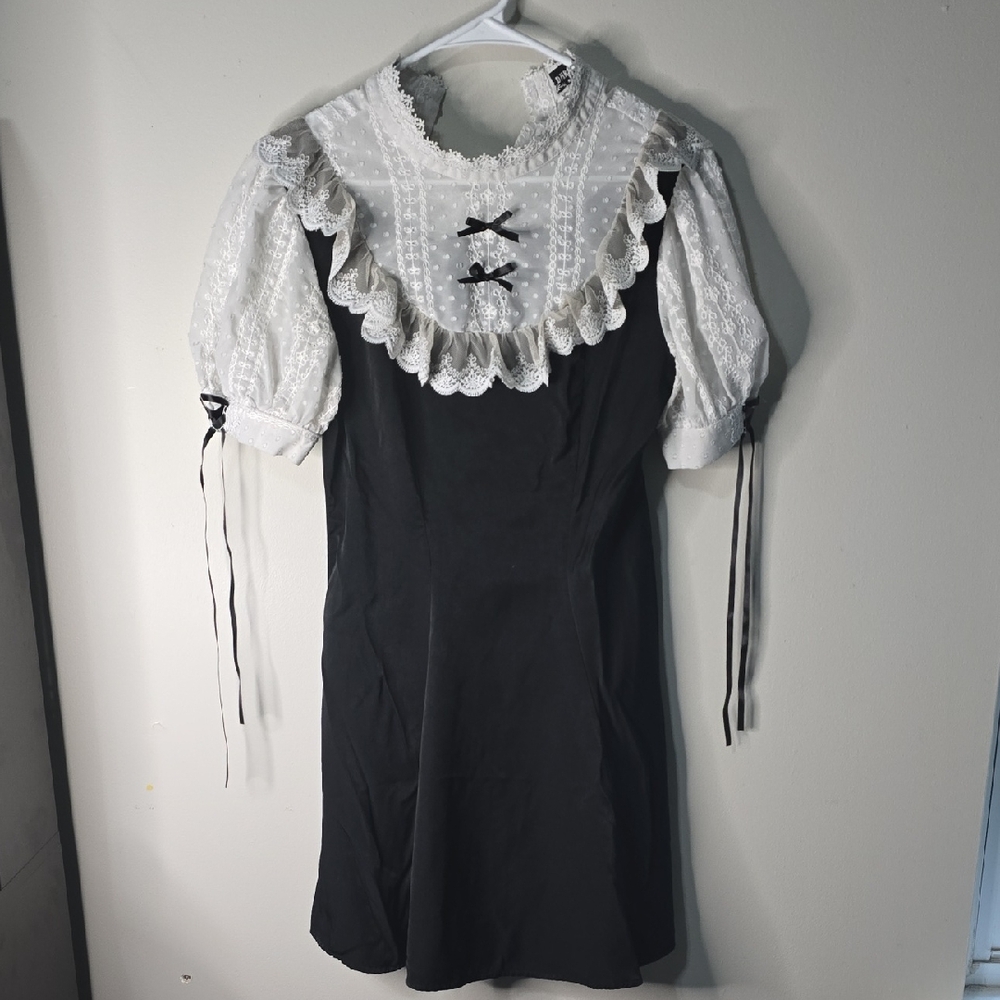Dark In Love Ruffle Collar Dress